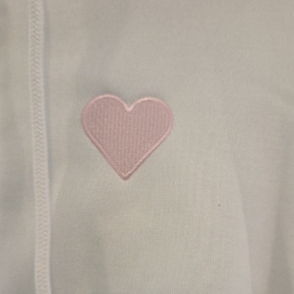 Rue21 Zip-Up Cropped Hoodie White With Heart And Lover Applique Size Medium - Picture 3 of 8